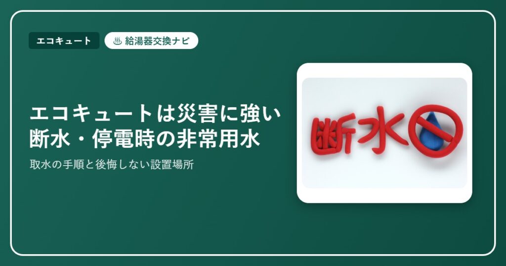 エコキュートは災害に強い｜断水・停電時の非常用水